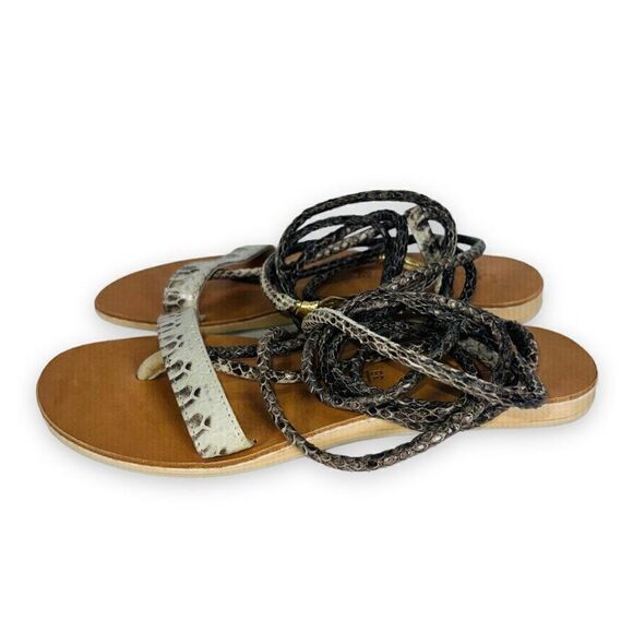 L*Space by Cocobella Natural Rio Snakeskin Sandals L_RIO-110 Women's 7.5 - Picture 2 of 9